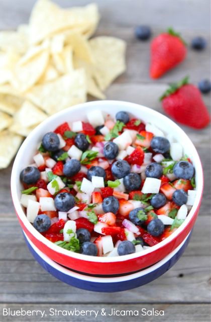 Healthy July 4th Recipes: Blueberry, Strawberry & Jicama Salsa | TheFitClubNetwork.com