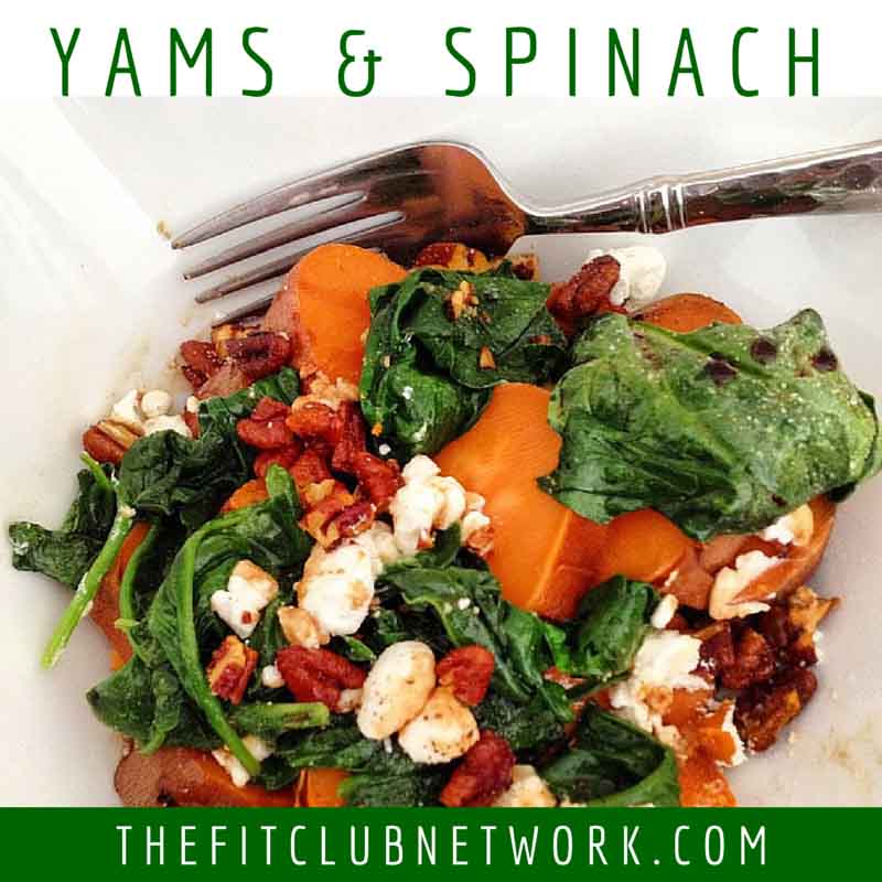 CLEAN EATING RECIPES FOR WEIGHT LOSS: Yams & Spinach | TheFitClubNetwork.com