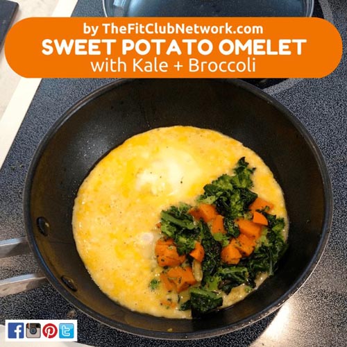 P90X RECIPES: Sweet Potato Omelet with Kale & Broccoli