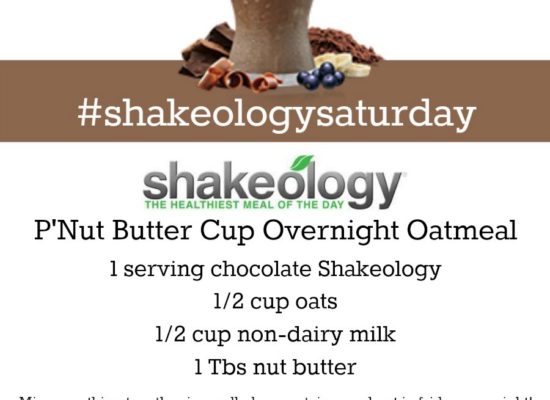 CHOCOLATE  SHAKEOLOGY RECIPE: Pnut Butter Cup Overnight Oatmeal
