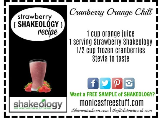STRAWBERRY SHAKEOLOGY RECIPE: Cranberry Orange Chill