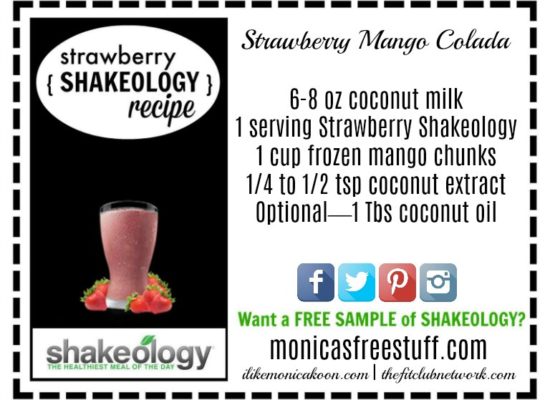 STRAWBERRY SHAKEOLOGY RECIPE: Strawberry Mango Colada