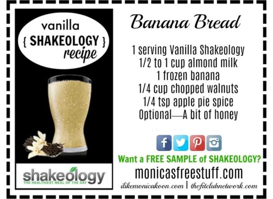 VANILLA SHAKEOLOGY RECIPE: Banana Bread