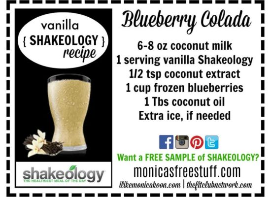 VANILLA SHAKEOLOGY RECIPE: Blueberry Colada