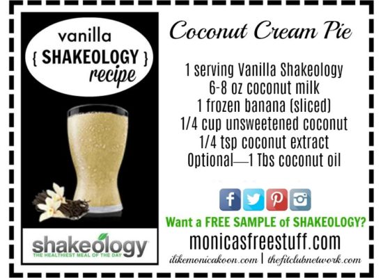 VANILLA SHAKEOLOGY RECIPE: Coconut Cream Pie