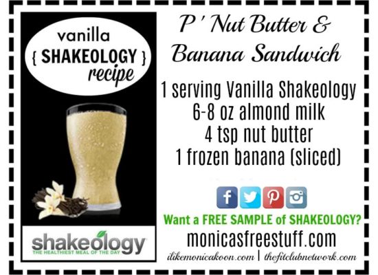 VANILLA SHAKEOLOGY RECIPE: Peanut Butter and Banana