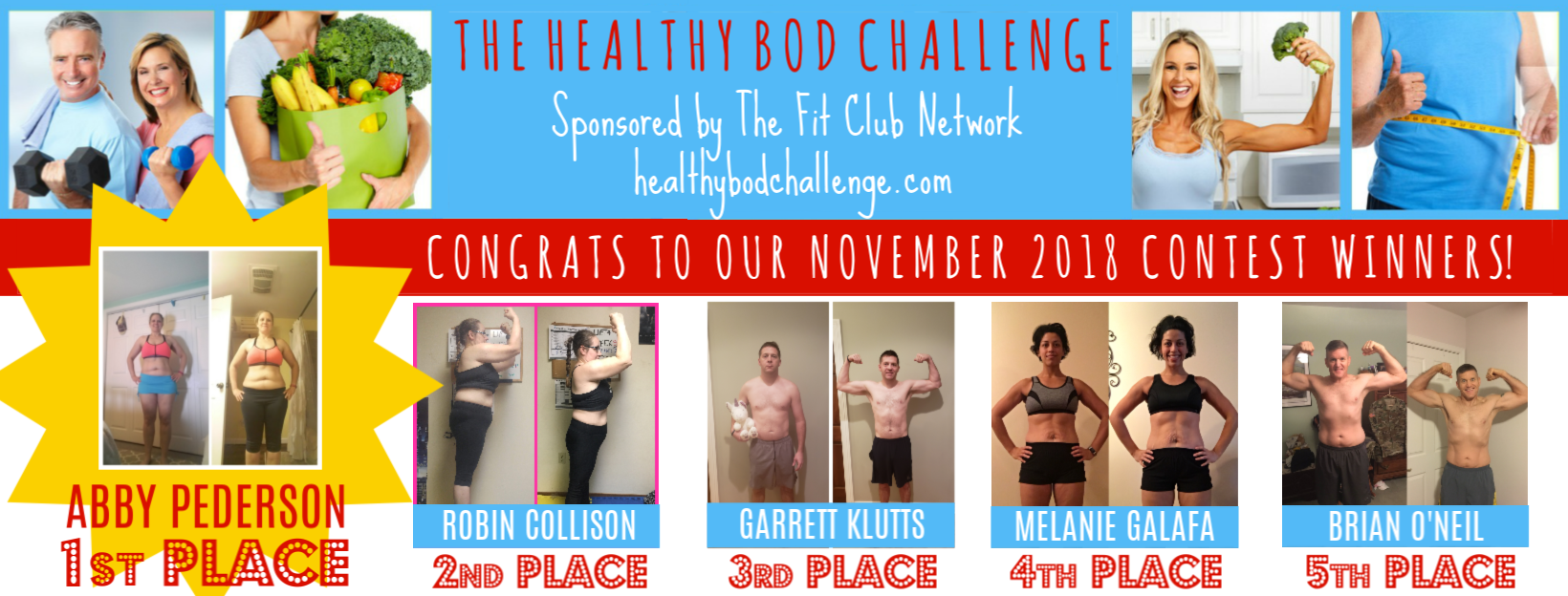 Healthy Bod Challenge Weight Loss Transformation Winners — NOVEMBER 2018 | THEFITCLUBNETWORK.COM