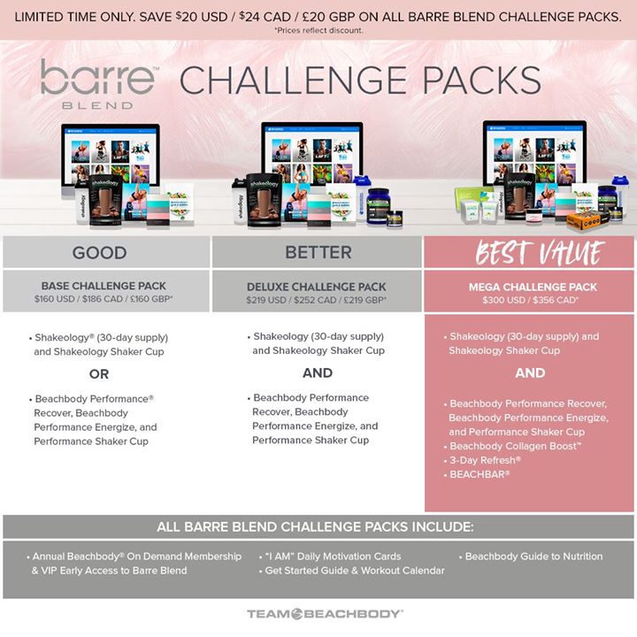 Barre Blend Challenge Packs | THEFITCLUBNETWORK.COM