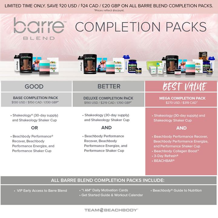 Barre Blend Completion Packs | THEFITCLUBNETWORK.COM