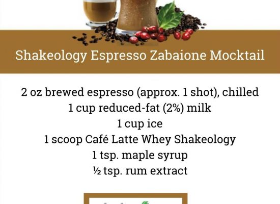 CAFE LATTE SHAKEOLOGY RECIPE: Espresso Zabaione Mocktail