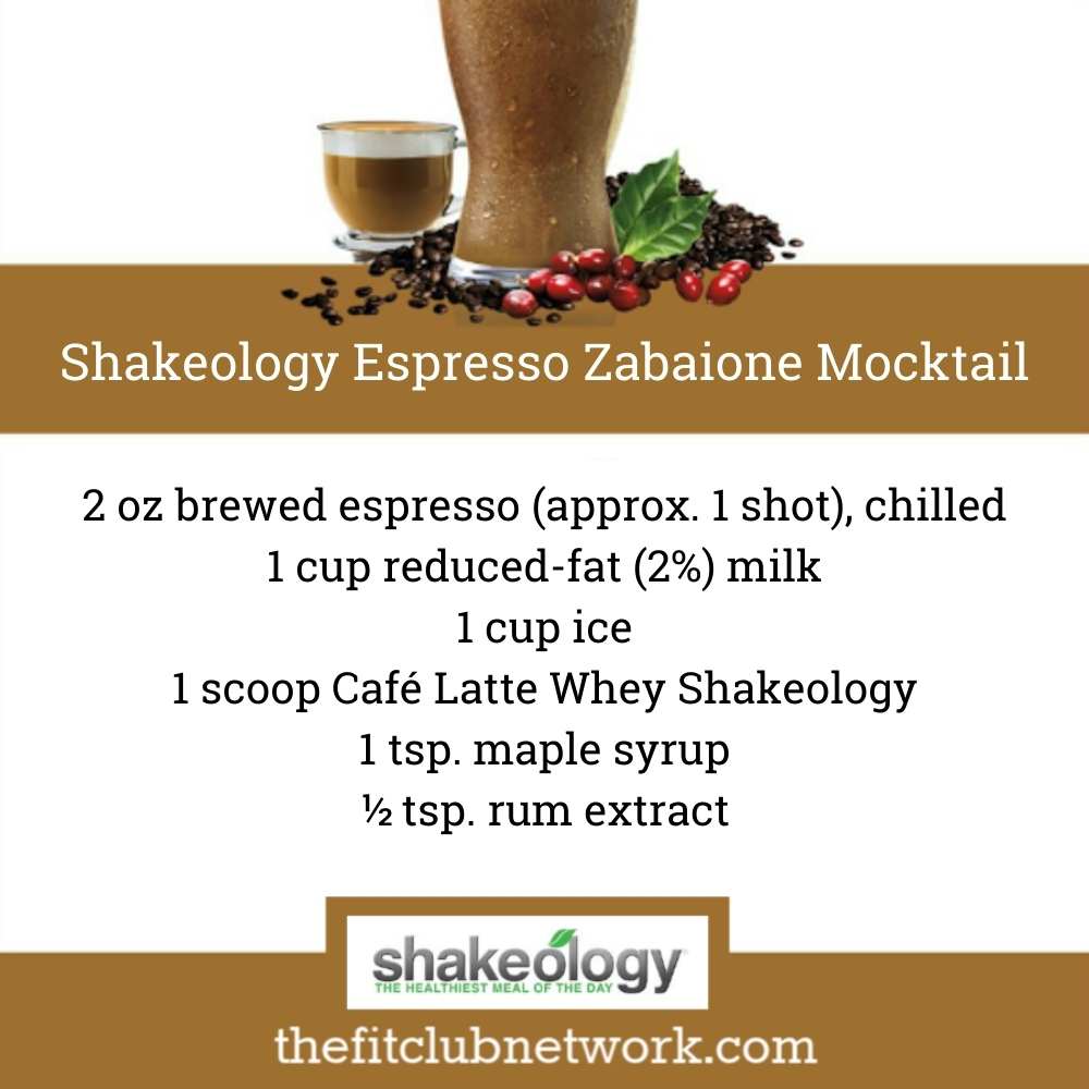 CAFE LATTE SHAKEOLOGY RECIPE: Espresso Zabaione Mocktail