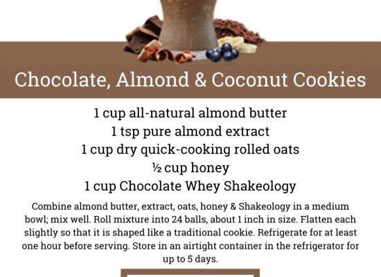 CHOCOLATE SHAKEOLOGY RECIPE: Chocolate Almond Coconut Cookies