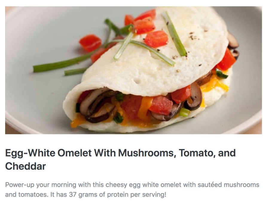 Egg-White Omelet with Mushrooms, Tomato & Cheddar | THEFITCLUBNETWORK.COM