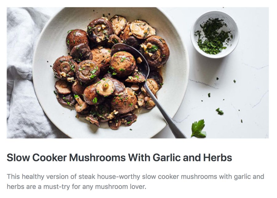 Slower Cooker Mushrooms with Garlic & Herbs | THEFITCLUBNETWORK.COM