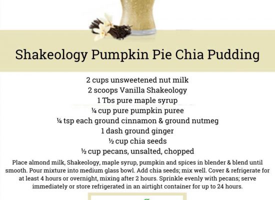VANILLA SHAKEOLOGY RECIPE: Pumpkin Chia Pudding