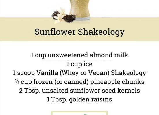 VANILLA SHAKEOLOGY RECIPE: Sunflower